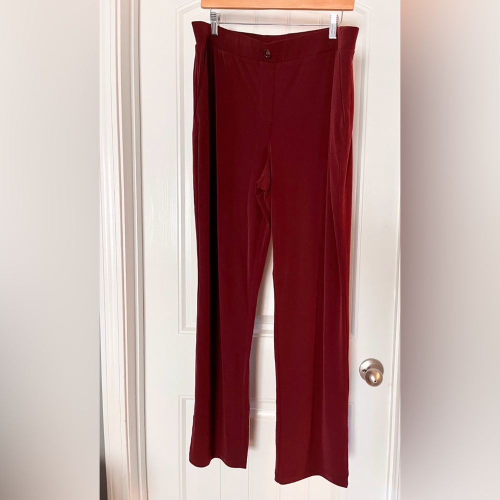 Susan Graver Rich Red Wide Leg Pants